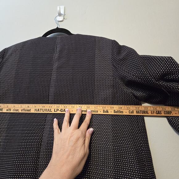 Eileen Fisher Kurume Dash Open Blazer Jacket Womens LG Black Organic Cotton - Picture 8 of 10